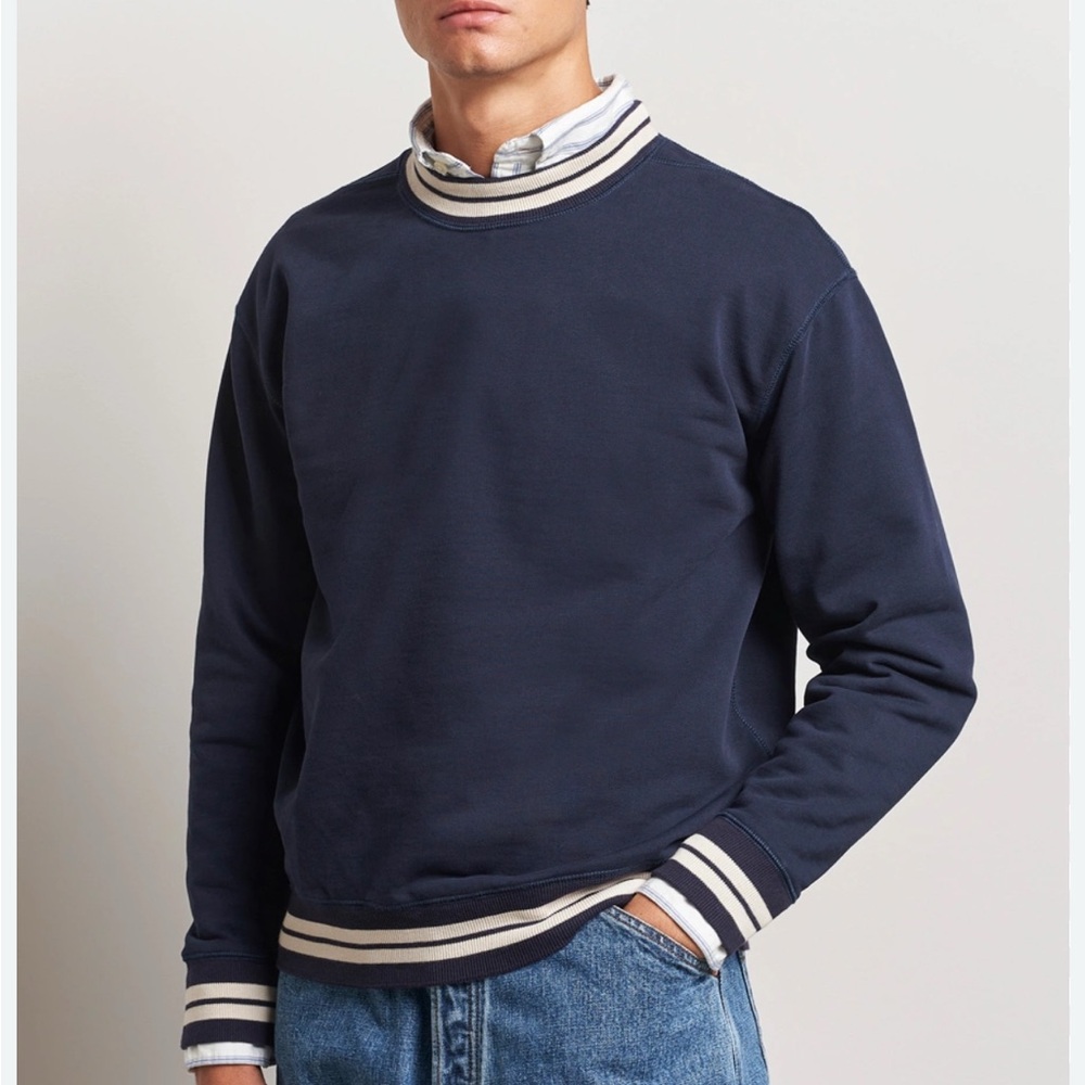 NWT Ahead Authentics Classic Navy Crewneck Sweater for Men